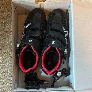 Peloton Black and Red Cycling Shoes